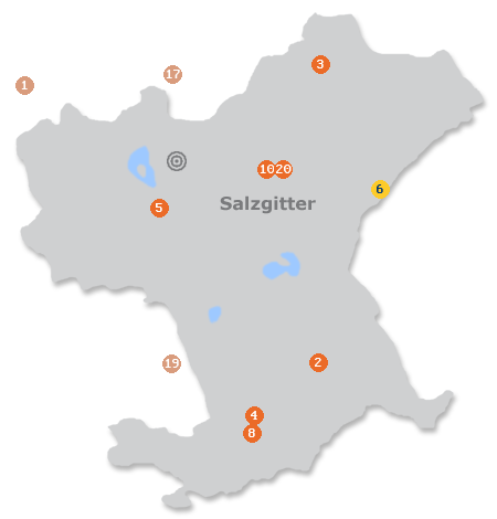 Karte mit Pensionen und anderen Unterk�nften in Salzgitter