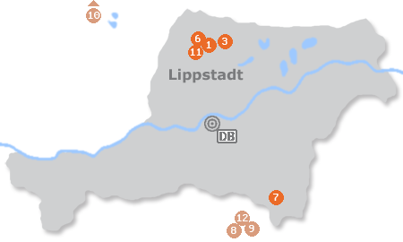 Karte mit Pensionen und anderen Unterkünften in Lippstadt