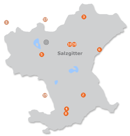 Karte mit Pensionen und anderen Unterkünften in Salzgitter